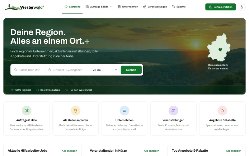 Vorschau: Startseite von Westerwald+