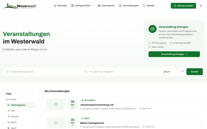 Vorschau: Veranstaltungskalender